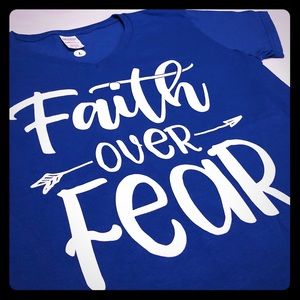 Gildan Faith Over Fear Women’s Large Blue